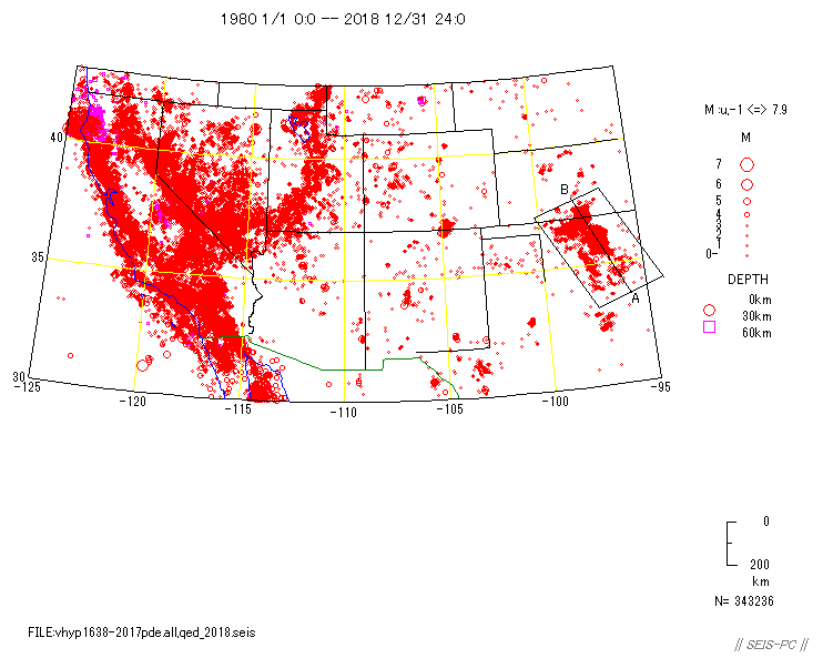 オクラホマ地震の分布